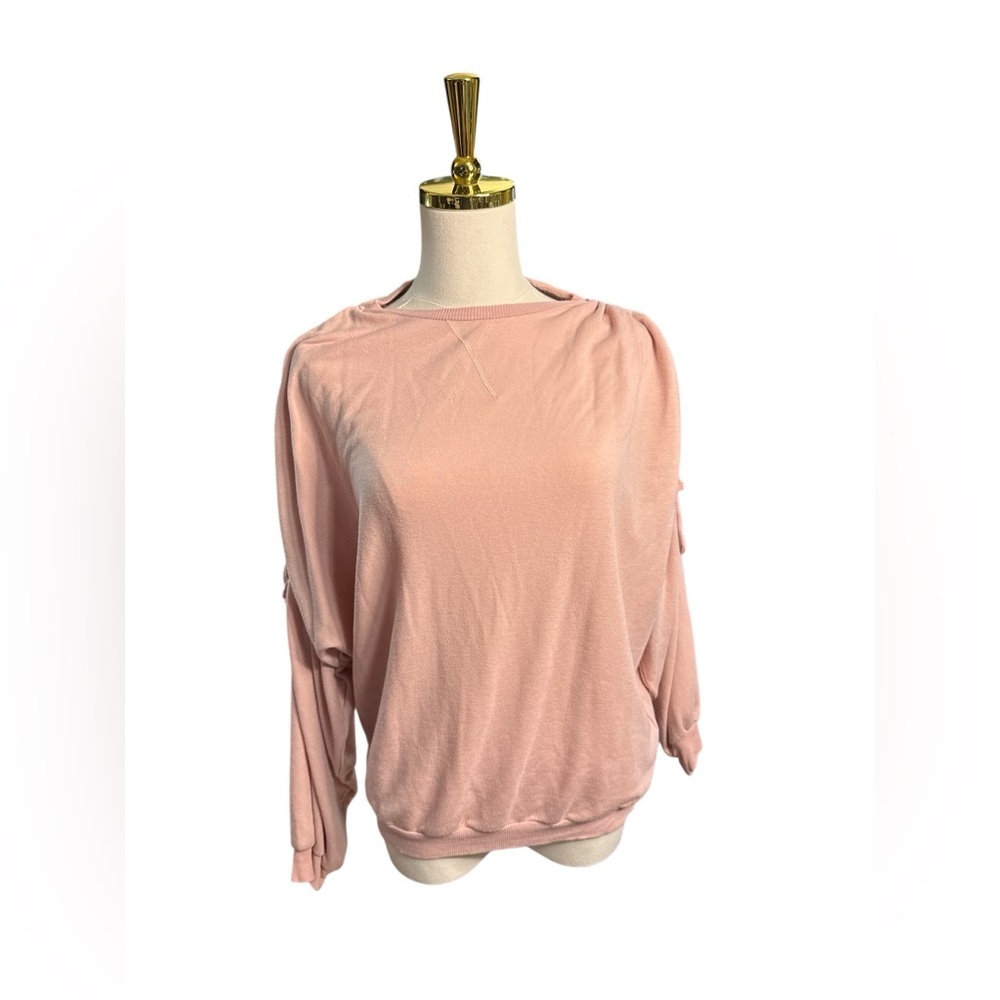 Cupio Soft Ballet Pink Ruched Sleeve Blouse Size S SP